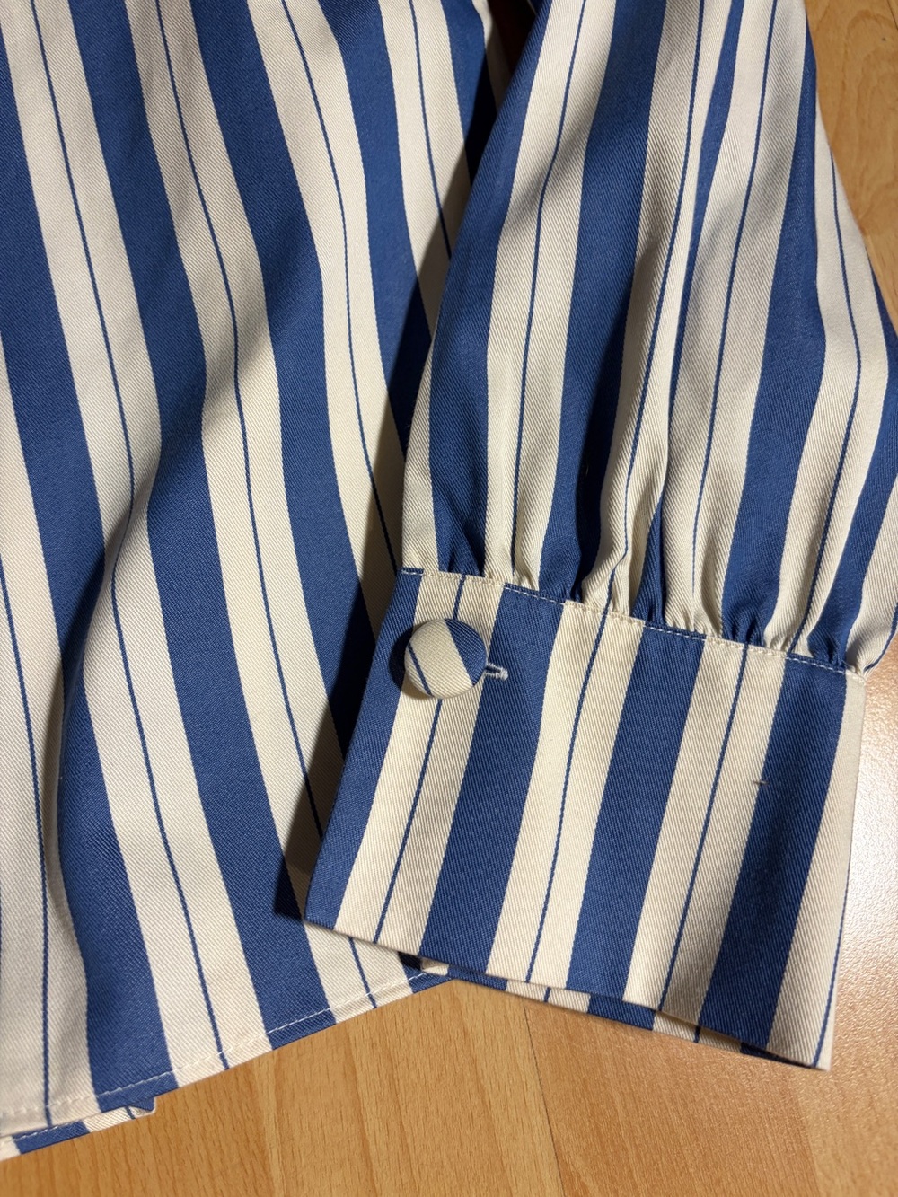 Sezane Celeste Shirt in Maggie Blue and White Striped Preppy Nautical XL - Picture 9 of 12
